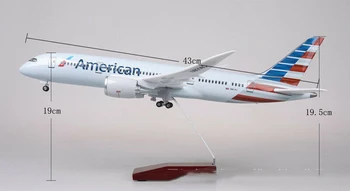 Sběratelskou Skladem Letadlo 1:130 Měřítku 43cm American Airlines LED Světlo Boeing B787 Model pro Chlapce Fanoušky Dárek