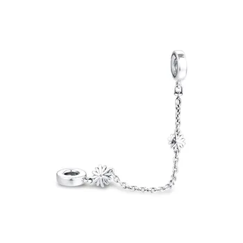 Sedmikráska Květ Bezpečnostní Řetěz Fit Náramek Femme 925 Sterling Silver Korálky pro Výrobu Šperků Jarní Kouzlo Šperky DIY Kralen