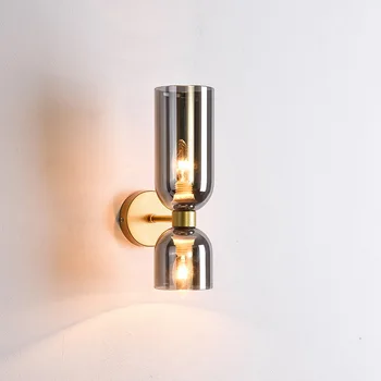 Severní Evropské Značkové Luxusní Skleněné Nástěnné Svítidlo Jednoduché, Moderní Vnitřní Osvětlení Interiéru Ložnice Noční Lampa Pozadí Schodech Bar