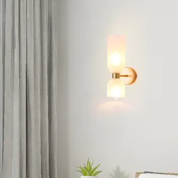 Severní Evropské Značkové Luxusní Skleněné Nástěnné Svítidlo Jednoduché, Moderní Vnitřní Osvětlení Interiéru Ložnice Noční Lampa Pozadí Schodech Bar