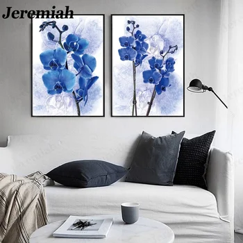 Severská Rostlina Plátno Plakát Fialová a Modrá Květina Tisk Chodbě Domova Bezrámové Obrázek