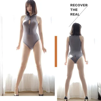 Sexy Dvojitý Zip, Otevřená Podprsenka Ženy Kombinézu v Rozkroku se Podrobně Čiré Sexy Erotické spodní Prádlo Nové Příjezdu