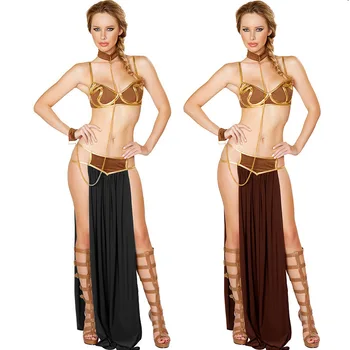 Sexy Lady Starověké Řecko, Řím Cosplay Kostým Exotické Cleopatra Luxusní Party Šaty Bib Náramek Sukně Erotické Šaty