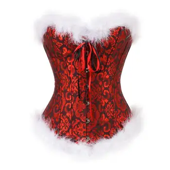 Sexy Overbust Korzet Popruhy Zip Korzet Červené Spodní Prádlo Ženy Horní Bílé Burlesky Šněrovací Korzet Vánoční Santa Kostým