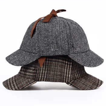 Sherlock Holmes, Detektiv Klobouk Unisex Cosplay Doplňky, barety Muži Ženy Dvě Oplývá Lovecká čepice baret klobouk