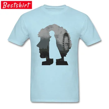 Sherlocky Světě Profilu T-Shirt Klasický Krátký Rukáv Letní Tričko Pánské Bavlněné Tkaniny O Krku Muž Tees Osobní Topy