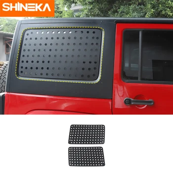 SHINEKA Auto Zadní Dveřní Trojúhelník Skleněný Panel Dekorace Kryt Samolepky 4 Dveře Vnější Doplňky Pro Jeep Wrangler JK 2011-2017