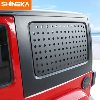 SHINEKA Auto Zadní Dveřní Trojúhelník Skleněný Panel Dekorace Kryt Samolepky 4 Dveře Vnější Doplňky Pro Jeep Wrangler JK 2011-2017