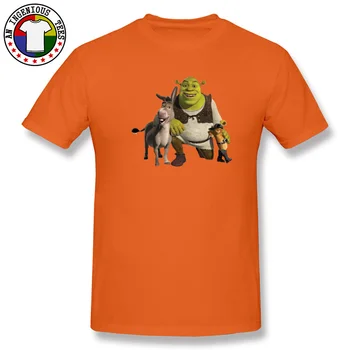 Shrek 3D Tištěné T-košile pro Muže Bavlna Letní Topy Tričko Custom Tee-Košile Krátký Rukáv O-Krk Karikatura T Tričko Oranžové