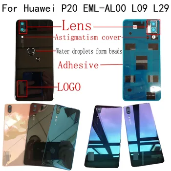 Shyueda Orig Nové Pro Huawei P20 EML-AL00 EML-TL00 EM-L09 EML-L29 Sklo zadní Zadní Dveře Bydlení Baterie Dveře Kryt + Lepidlo