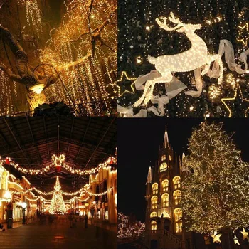 SICCSAEE Venkovní vánoční led string světla, 100 M 20 M 10 m 5M Luces Decoracion víla světla svátek světel osvětlení strom věnec