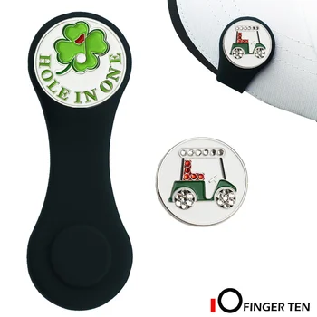 Silikonové Golf Hat Klip Ball Marker Držitel 1Hat Klip s 2 Ball Markerů Silné Magnetické Připojit k Pocket Okraj Pásu Dárkové