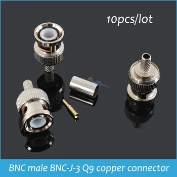 Sindax BNC konektor samec krimpovací BNC-J-3 Q9 Slitina Zinku konektor pro RG58 RG142 RG400 LMR195 50-3 RF konektor 10pcs/lot
