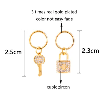 SINLEERY Malé Crystal Key Lock Drop Náušnice Zlato Stříbrné Barvy v Dubaji Ženy Módní Šperky Příslušenství ES595 SSA