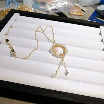 SINZRY ručně vyráběné zlaté barvě přírodní sladkovodní pearl, kolo střapcem přívěsek náhrdelníky elegantní dáma šperky