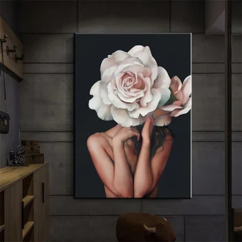Skandinávském Stylu Pivoňka Květ Malování Na Zeď, Umělecké Plátno, Plakáty A Tisky Nordic Dekorativní Obraz Pro Obývací Pokoj Domácí Dekor
