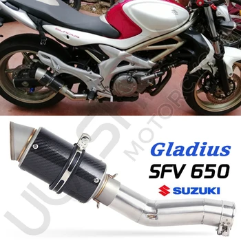 Skluzu-On Pro SUZUKI SFV650 Gladius Motocykl Kompletní Výfukový Systém Tlumič Uniknout Modifikované Kontaktní Střední Trubka Trubka DB-killer