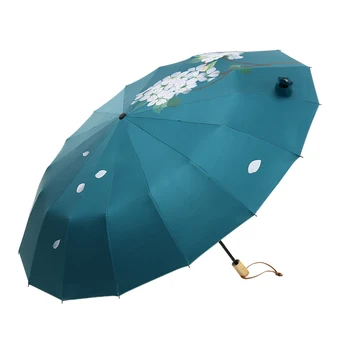 Skládací Dámy Deštník Větruodolný Vintage Černý Povlak odolný proti Větru Deštník, Dívka, Cestovní Guarda Chuva Domácnosti Deštník JJ60YS