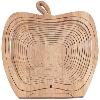 Skládací Koš / Koš Bambus v Podobě Apple pro Ovoce (Wood Log)