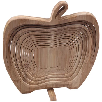 Skládací Koš / Koš Bambus v Podobě Apple pro Ovoce (Wood Log)