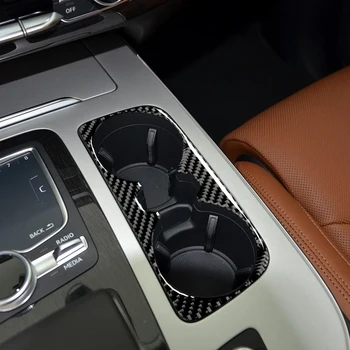 Skutečné Uhlíkové vlákno Gear Rám surround audio přepínač panel Dekorativní Rám Kryt Samolepky Interiér Tvarování Pro Audi Q7 SQ7 4M