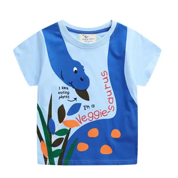 Skákání Čtverečních Top Značky Dítě Chlapci T košile pro Letní Zvířata Tisku Hot Prodej dětské Topy