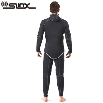 SLINX 5 MM Dva kusy Dlouhý Rukáv Neopren(Bundy, Kalhoty, Prodává se Samostatně), v Zimě Teplo Potápěčský Oblek celého Těla Surf Divingde s Kapucí