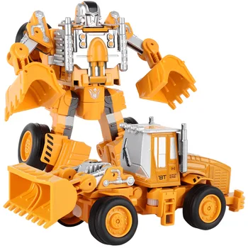 Slitiny model Transformace Robot Auto Diecasts Inženýrství Konstrukce Vozidla Truck Shromáždění Deformace Hračka 2 v 1 Robot, Dítě, Hračky