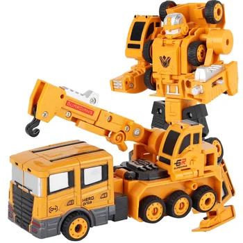 Slitiny model Transformace Robot Auto Diecasts Inženýrství Konstrukce Vozidla Truck Shromáždění Deformace Hračka 2 v 1 Robot, Dítě, Hračky