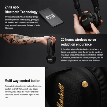 Sluchátka Bezdrátová Bluetooth S Multi-způsob Ovládání Tlačítko Skládací Manuální Redukce Šumu Sluchátka Přenosné Venkovní Sluchátka