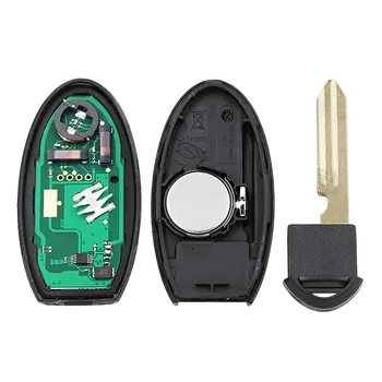 Smart Remote Key 2 Tlačítka 433 mhz FSK s PCF7952A Hitag 2 ID46 Čip pro Nissan Tiida 2017 s Vložit Klíč
