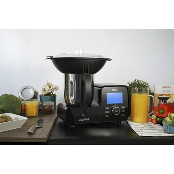 Sogo Snadné Vařit BAT-SS-14555 Multifunkční Kuchyňský Robot, integrované měřítko, s Vaporera, recept knihy, 1100 W, 4 L, Černá