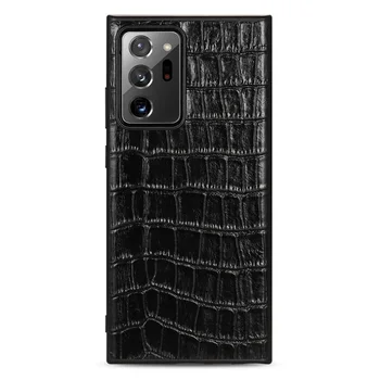 Solque Pravé kůže anti-knock slim kryt pro Samsung Galaxy Note 20 Ultra Note20 telefon případech luxusní roztomilý krokodýl