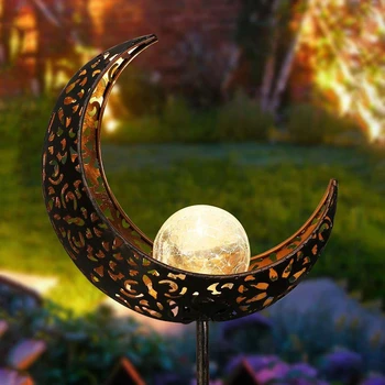Solární Half Moon Crescent LED Podíl Světla Bílá Zahrada, Trávník, Venkovní Lampa