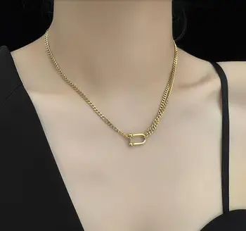 SOMMAR trend velké Zlaté Plněné náhrdelníky, přívěsky pro ženy, Sexy extravagantní malé město Internet pocit korálek náhrdelník přívěsky