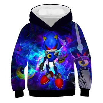 Sonic the Hedgehog Oblečení Letní Cool 3D Dětské Mikiny s kapucí Dívky Rodina košile Chlapci mikiny Mikina Mario Podzimní dětské Topy
