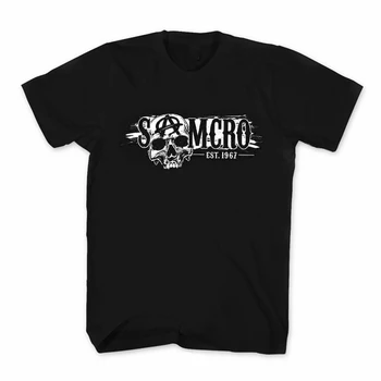 Sons Of Anarchy SAMCRO Skull Biker T-Shirt Letní Bavlna Krátký Rukáv O-Neck Pánské Tričko Nové S-3XL