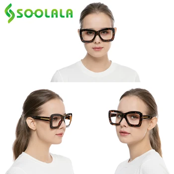 SOOLALA Široký Rám Nadrozměrných Brýle na Čtení Ženy Brýle Prozíravý Čtenář Presbyopickém Brýle Lupa +0.5 0.75 1.0 2.0