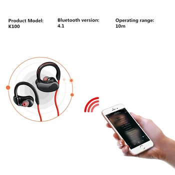 Sportovní Bluetooth Sluchátka Bezdrátová Sluchátka Bluetooth Headset Vodotěsné, snížení hluku, s Mikrofonem pro android, ios telefony