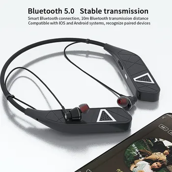 Sportovní Zavěšení na Krk Bluetooth 5.0 Sluchátko Sluchátka Stereo Sluchátka Headset Sluchátka Bluetooth Reproduktor, Dva v Jednom