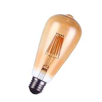 ST64 LED 4W 8W 12W 16W Zlata žárovka E27 LED Žárovky 220V Vintage Edison žárovka Žárovka Retro Gold Glass Vzhled