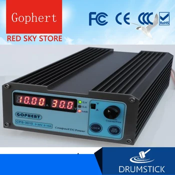 Stabilní Gophert CPS-3010II 300W Digitální DC Napájení CP-3010 Nastavitelný 0-30V + 5V, 12V, 15V-24V 0-10A Uzamykatelné 110V/220V