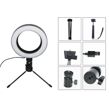 Stmívatelné Camera Photo Studio Telefon, Video, LED Ring Light Fotografování Prsten Lampa S Stativy Selfie Stick Prsten Tabulce Vyplnit Světlo