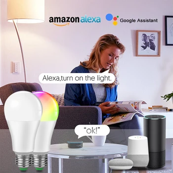 Stmívatelné E27 B22 LED WiFi Inteligentní Ligting LED Žárovka RGB Inteligentní Aplikace, Řízené Alexa Kompatibilní Google Assistant 85-265v