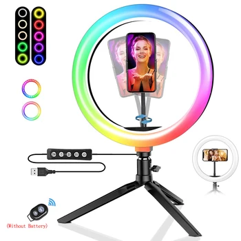 Stmívatelné USB LED prstencové Světlo Selfie Ringlight Fotografie Flash Lampa s Stativ Stojan Pro Make-up Youtube Video VK Osvětlení
