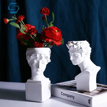 Strongwell Nordic Omítky Socha, Květinové Vázy, Miniaturní Model Multifunkční Květináče Pero Držitel Doma Stolní Dekorace Dárek