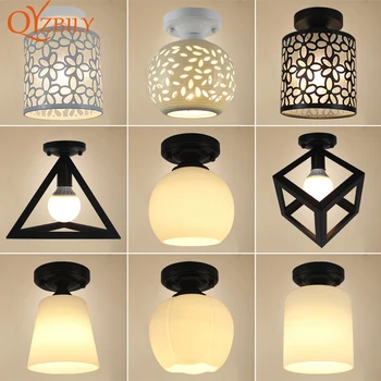 Stropní světla Minimalistický Retro Stropní Svítidlo, Sklo, E27 průmyslové dekor lampy pro obývací pokoj, Domácí Osvětlení Luminaria Lesk