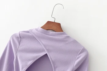 Stylový Ženy s Dlouhým Rukávem T-shirt Létě Roku 2020 Nové Módní Velký Úsek Pletený Materiál, Moderní Dáma s hlubokým Výstřihem Bow Top