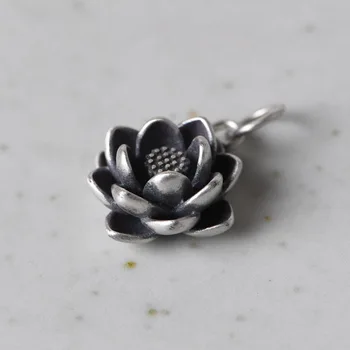Stříbrný Lotus Přívěsek Náhrdelník pro Ženy Módní Jednoduchý Design Sluneční Přívěsky DIY Příslušenství Módní Náhrdelník Šperky Přívěsky