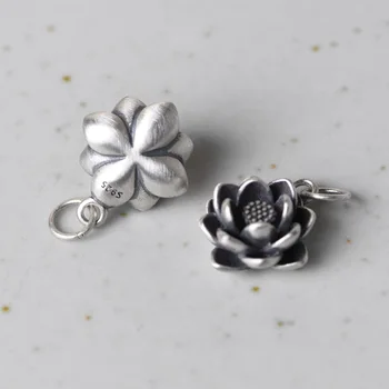 Stříbrný Lotus Přívěsek Náhrdelník pro Ženy Módní Jednoduchý Design Sluneční Přívěsky DIY Příslušenství Módní Náhrdelník Šperky Přívěsky